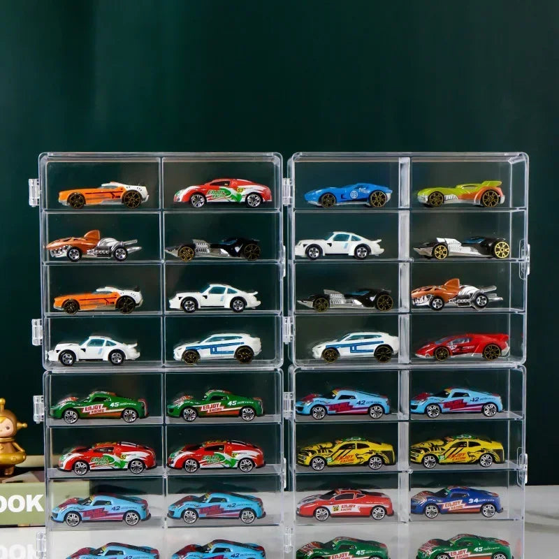 Acrylic Car Display Box 1:64 For Hot Wheels Car Model Toy 8 Grid Cabinet Rack Dustproof Stackable Car Storage Boxes Transparent Oasis Select