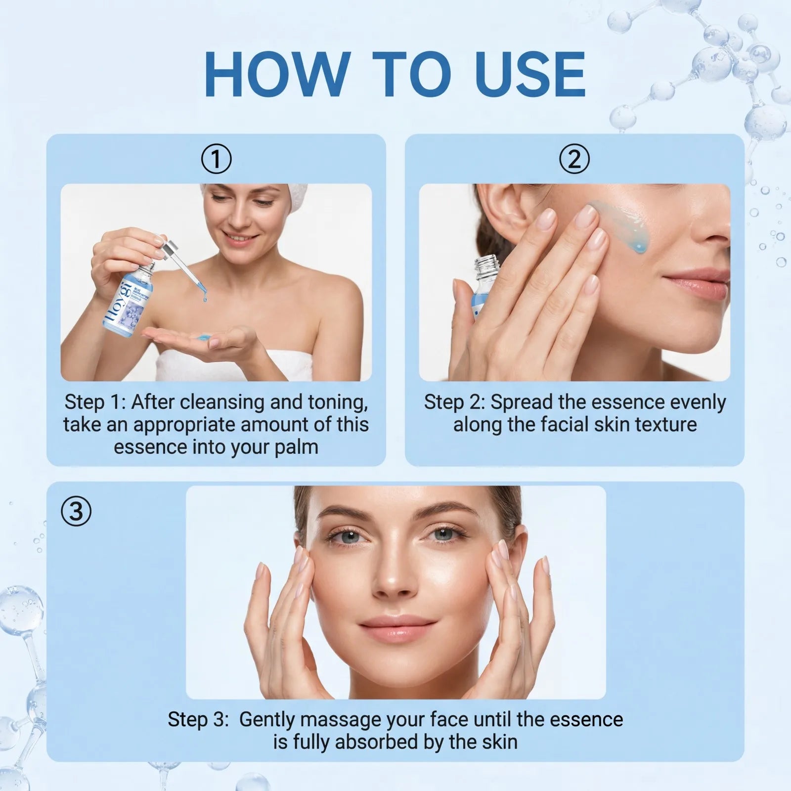 Blue Copper Peptide Firming Essence Brighten Dull Skin Reduce Fine Lines Hydrating Firming Face Care Skin Repairing 30ml Oasis Select