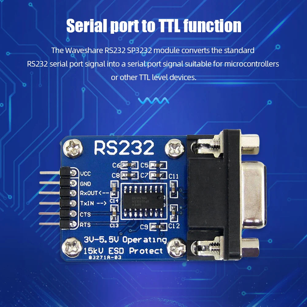 RS232 to TTL Converter Module – SP3232, DB9, ESD Protection Serial Converter Module Oasis Select