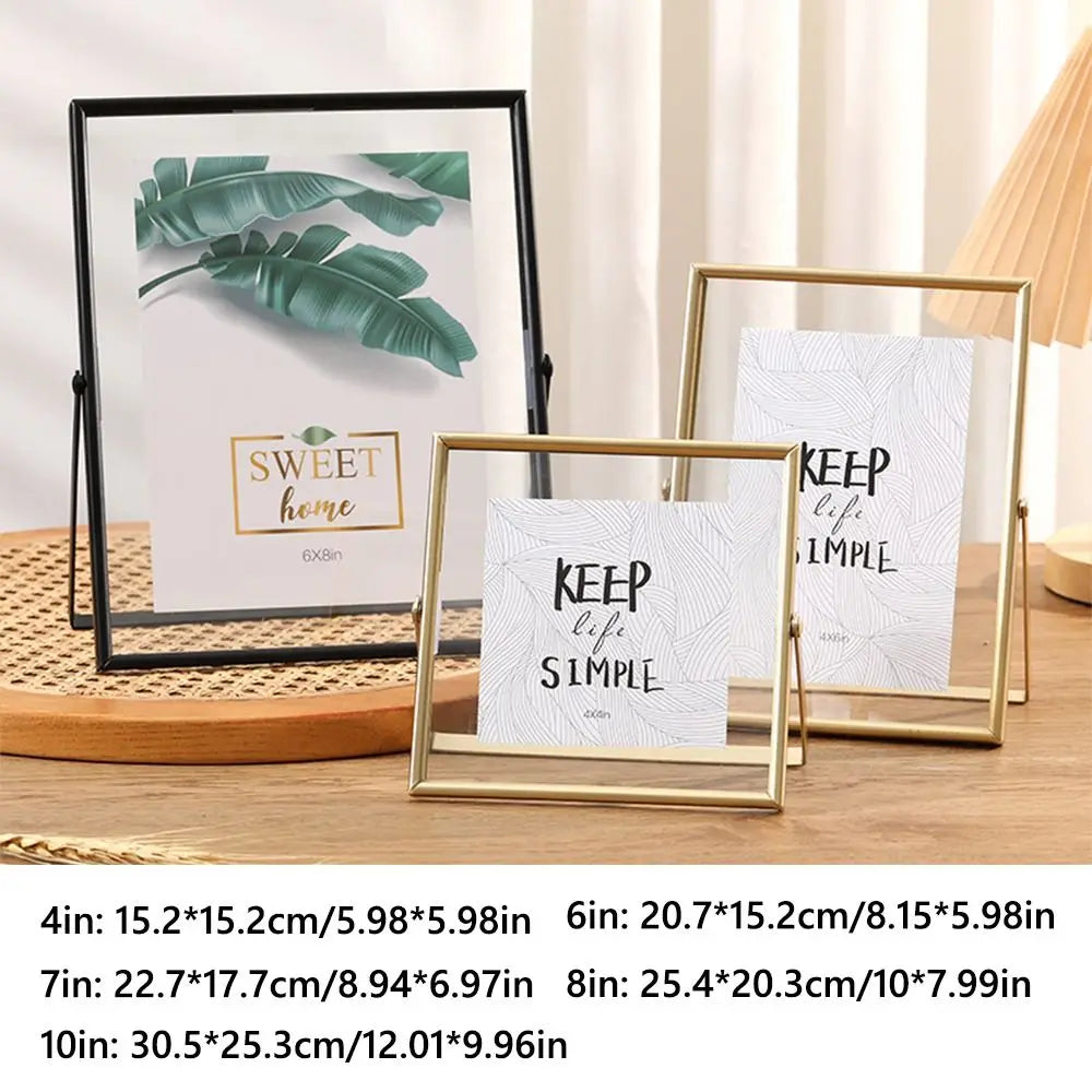 Nordic Metal Photo Frame 4–10 Inch | Acrylic Gold & Black