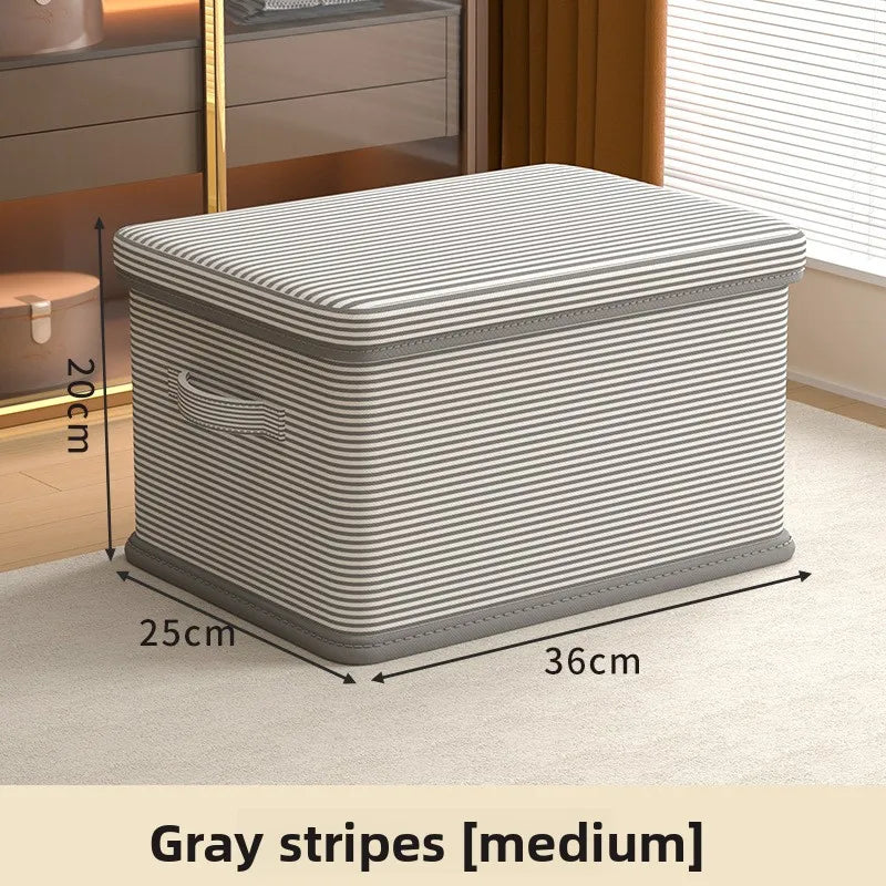 Clothes Storage Box Household Large-capacity Wardrobe Snacks Toys Layered Finishing Artifact Folding Storage Box Basket with Lid Oasis Select M