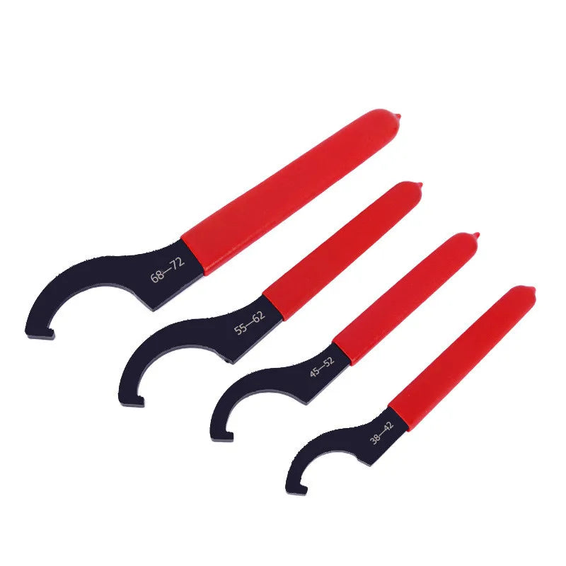 45-48HRC C Hook Spanner Wrench Spanner Collet Chuck Half Moon Wrench For 38-72mm Round Nut With Red Non-slip Handle Oasis Select 55-62mm