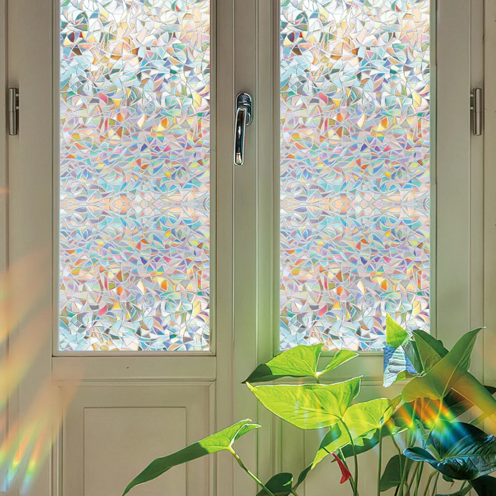Sun Catcher Crescent Glass Sticker Electrostatic Decorative Painting Rainbow Removable Sunscreen Window Sticker Painting Oasis Select