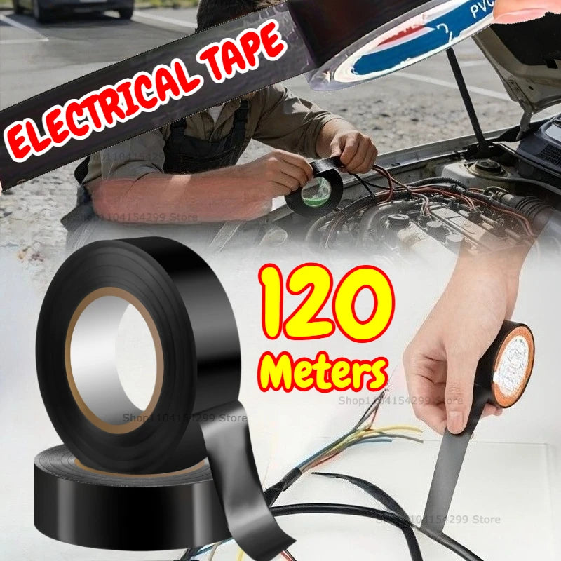 Electrical Insulating Tape Black Electrical Tapes Flame Retardant Strong Adhesive Wire Harness Tape for Electrical Wiring Tape Oasis Select