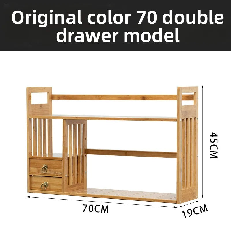 Nanzhu with pumping office small bookshelf desktop storage simple desktop bookshelf student bookshelf shelf Oasis Select Double draw 70