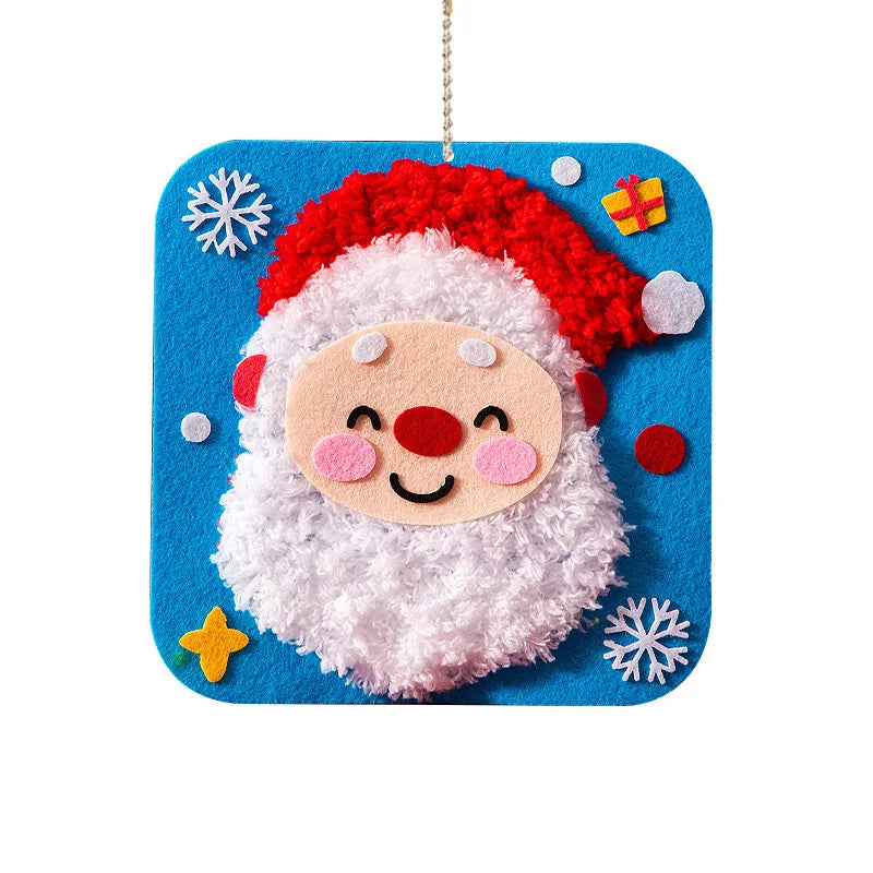 Christmas Decoration Children's Handmade Non woven Fabric Sewing Fun Thread Drawing Puzzle DIY Materials Oasis Select Dark Green
