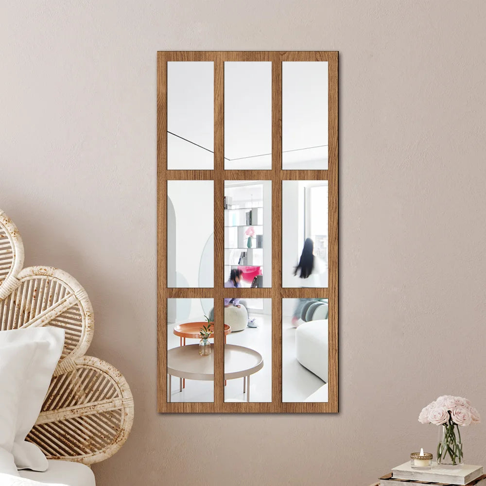 Wood and Acrylic Mirror Paste False Window Living Room Bedroom Study Decorative Wall Paste wall decor Oasis Select MZ426-B 82.6cm x 50.8cm