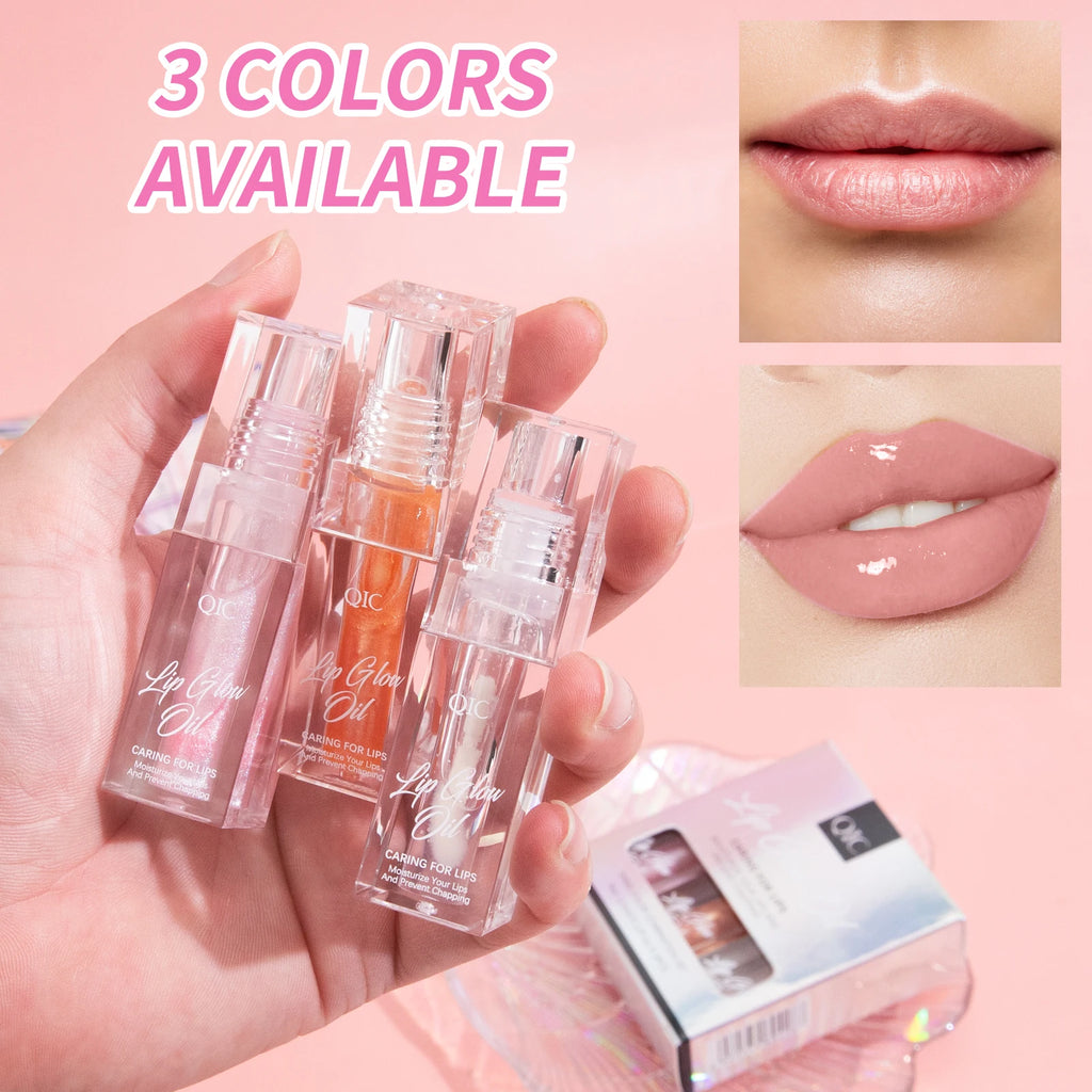 QIC 3-Piece Sparkling Lip Gloss Set – Moisturizing & Shiny