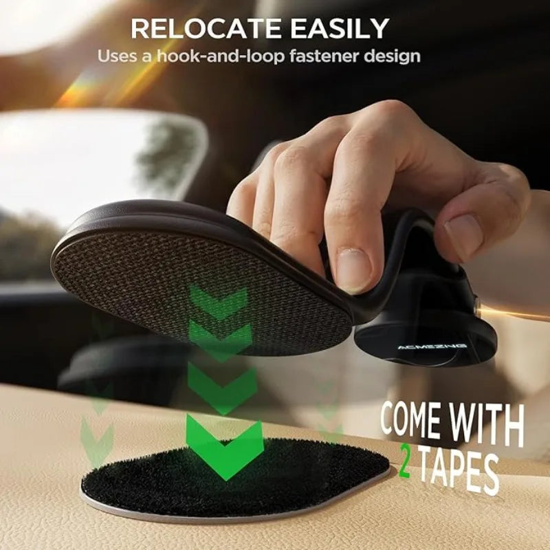 Magnetic Car Phone Mount | 360° Flexible Aluminum Dash Holder