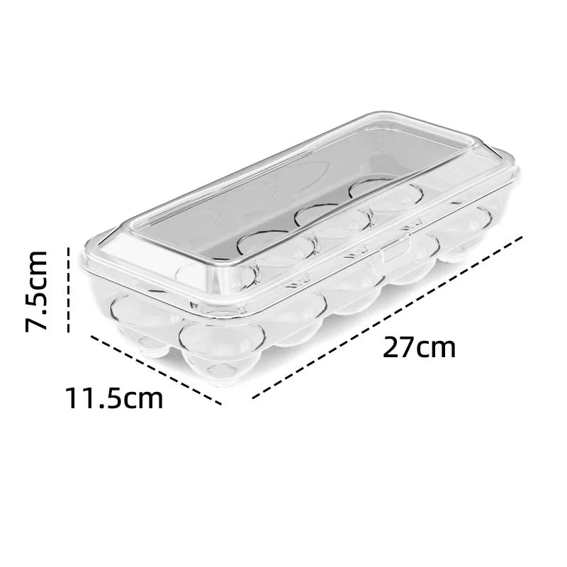 Stackable Egg Storage Box with Lid – 10 & 15 Grid Egg Tray
