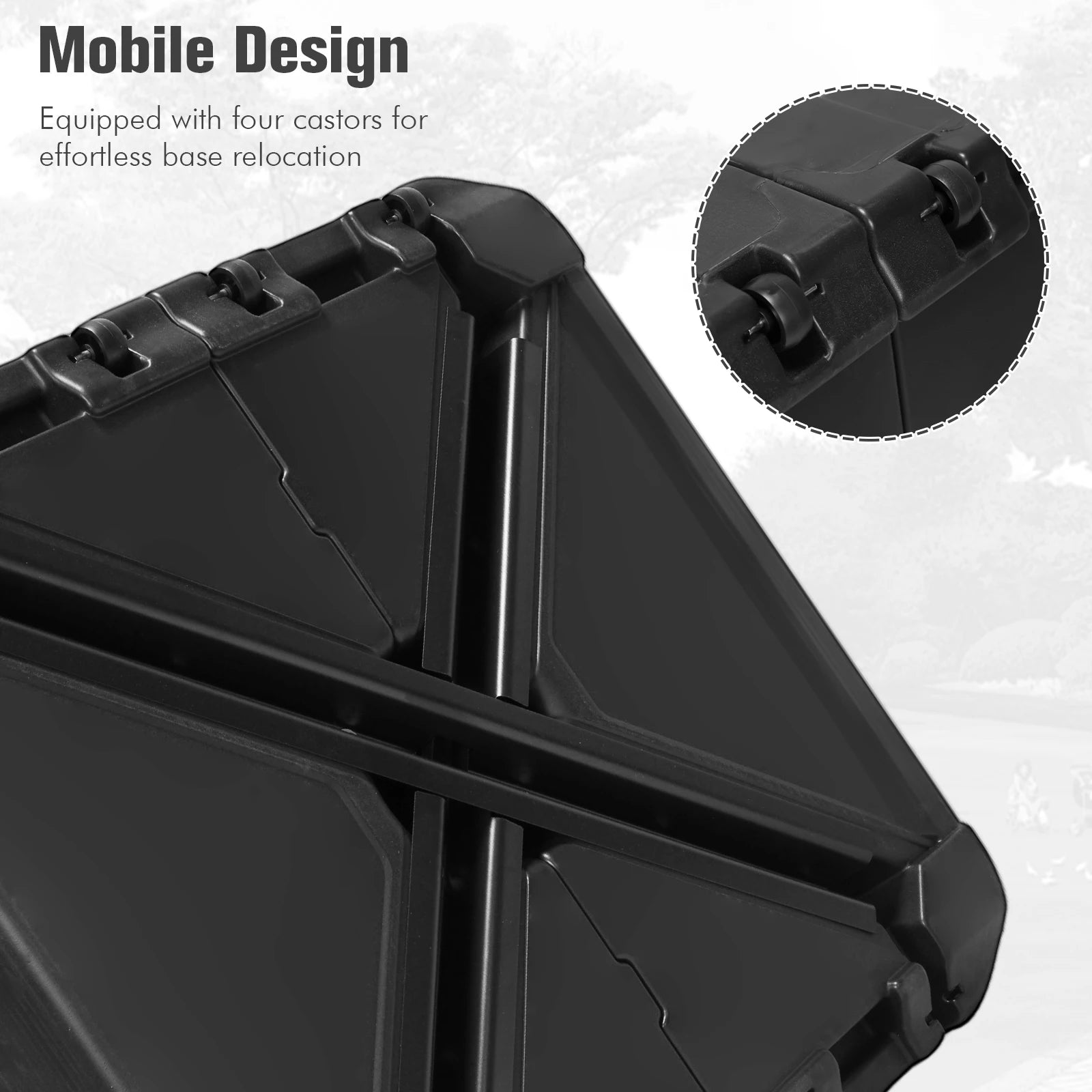 Heavy Parasol Base Stand Cantilever Umbrella Base Fillable Umbrella Holder with Wheels Patio Base for Outdoor Umbrellas Oasis Select