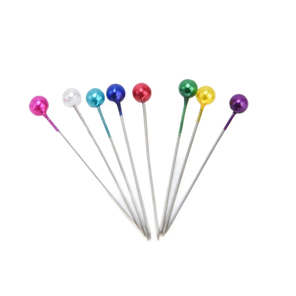 600Pcs Ball Head Design 38MM Sewing Pins Colorful Straight Positioning Pins Pearl Head Fabric Pins Sewing Making Oasis Select