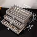 1pc Necklace Storage Box with Transparent Lid, 3-Layer Jewelry Tray Drawer Jewelry Display Box, Desktop Jewelry Box Oasis Select Necklace box-gray