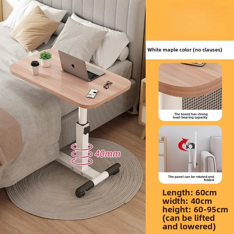 Multi-functional Household Goods Bedside Table Sofa Side Desk Bedroom Removable Lift Lazy Computer Desk Office Small Table Oasis Select White maple