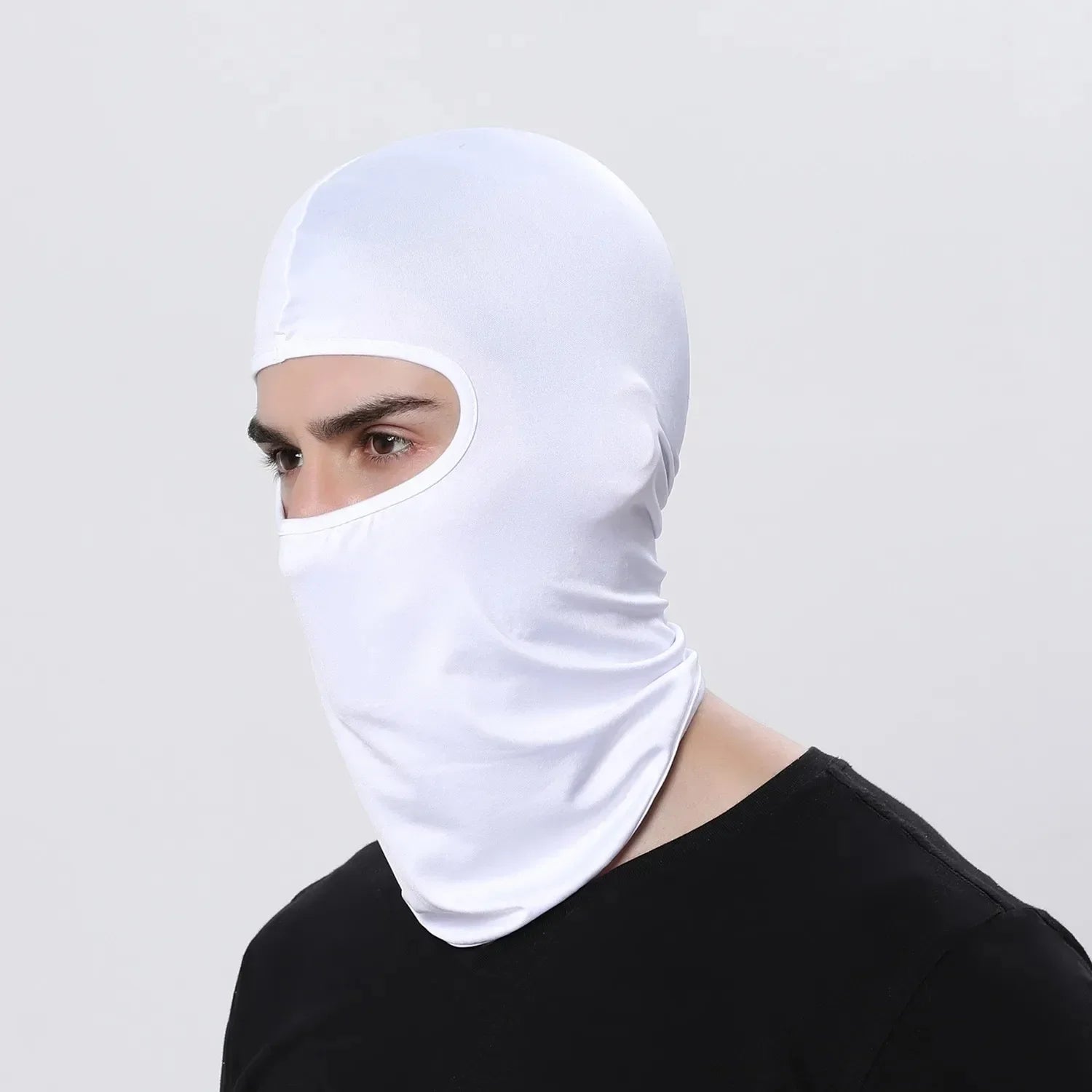Balaclava Motorcycle Face Mask Moto Helmet Bandana Hood Ski Neck Full Face Mask Windproof Dustproof Face Shield Men's Biker Mask Oasis Select 1PCS White