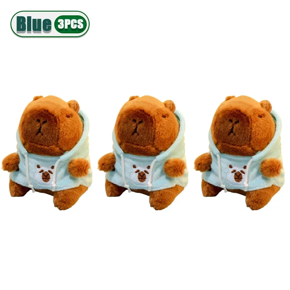 Cute Capybara Plush Pendant Water Dolphin Plush Toy Keychain Bag Charm Pendant Kids Birthday Gift Holiday Party Favor Accessorie Oasis Select Blue-3PCS