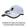 Summer Sunhat with Solar Fan Sun Block Baseball Hat with Solar Fan USB Charging Fan Outdoor Sunhats Sunscreen Sunshade Hats Oasis Select white square