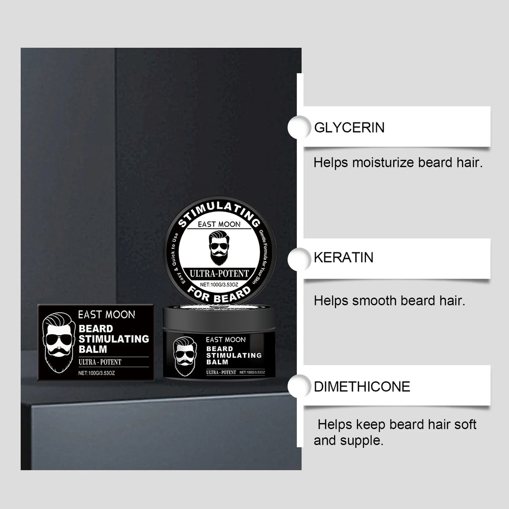 Men's Beard Care Balm – Softens Beards, Deep Nourishment, Soothes Redness, Non-Irritating, Suitable for Sensitive Skin Oasis Select