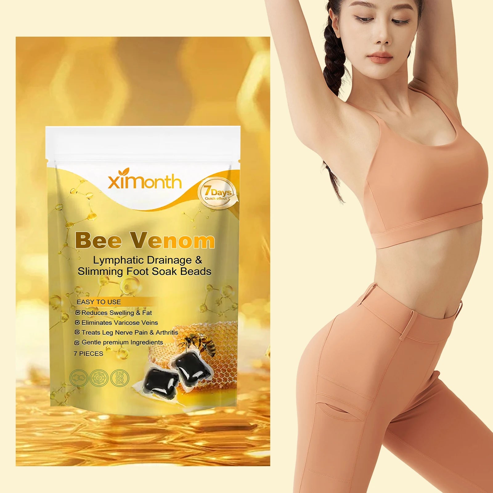 Ximonth Bee Venom Herbal Foot Bath Soak Beads 7pcs