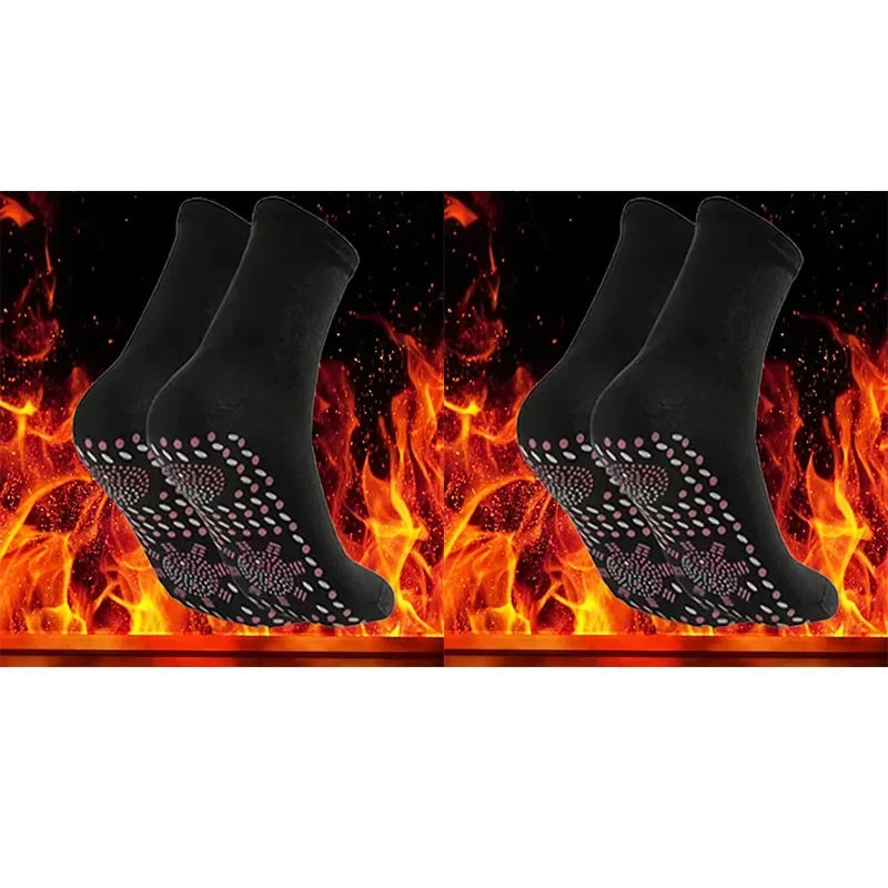 9/6/3/1Pairs Magnetic Socks Self Heating Therapy Magnetic Therapy Pain Relief Socks Woman Men Self-Heating Socks Oasis Select 2 pairs-black