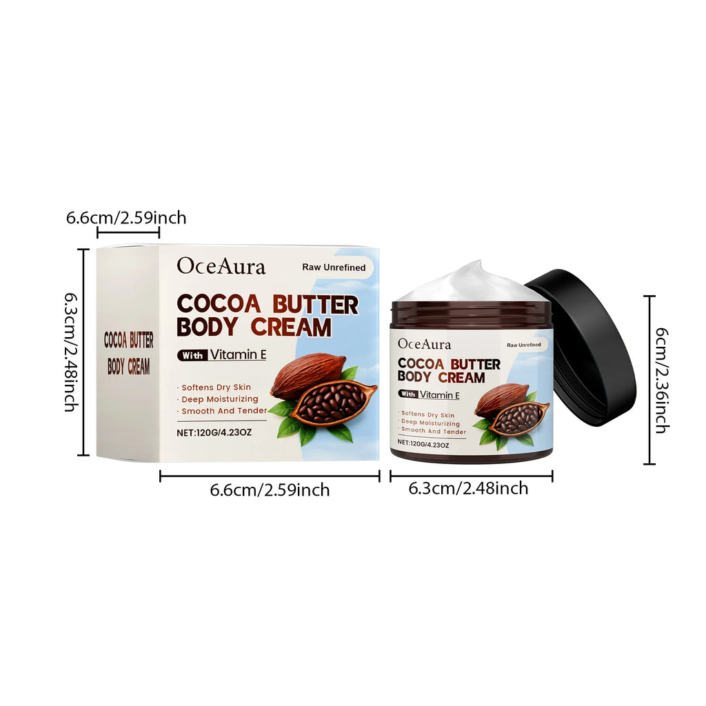 Cocoa Butter Body Lotion Intense Moisturizing Nourishing Cream Smooth Soft Skin Brightening Non-Greasy Winter Skin Care Oasis Select