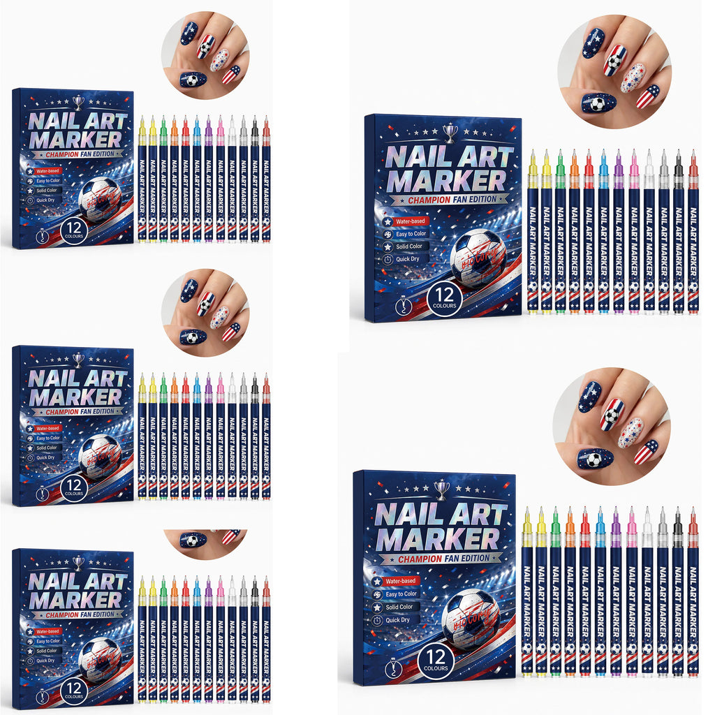 Fan Edition Nail Art Markers Waterproof Solid Color Fine Tip Nail Polish Drawing Pen DIY Sports Pattern Nail Design Man icure Su Oasis Select buy4get1free