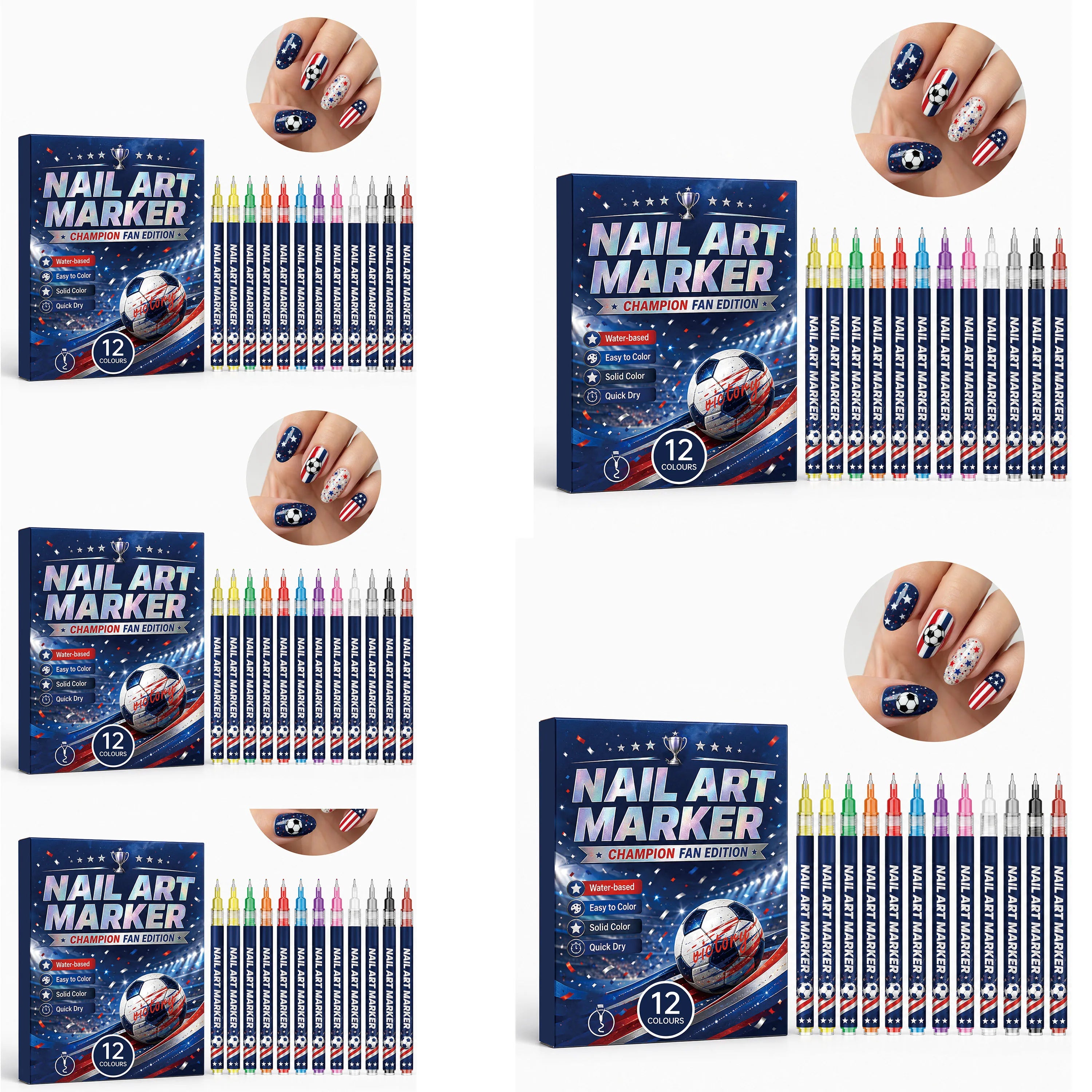 Fan Edition Nail Art Markers Waterproof Solid Color Fine Tip Nail Polish Drawing Pen DIY Sports Pattern Nail Design Man icure Su Oasis Select buy4get1free