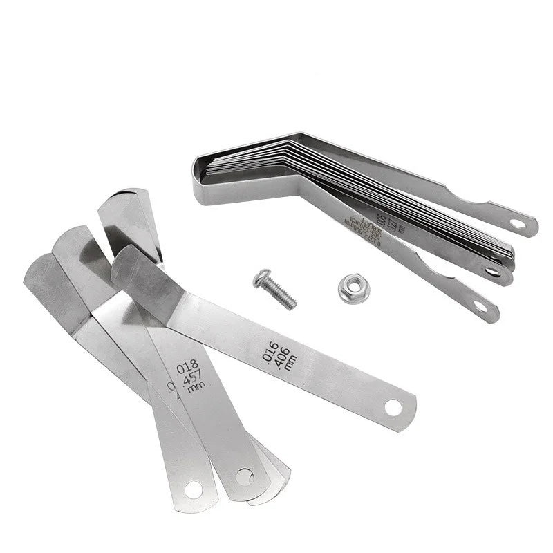 16 Blades 0.127 to 1MM Feeler Gauge Metric Gap Filler Gage Measurment Tool For Engine Valve Adjustment Feeler Gauge Valve Shim Oasis Select