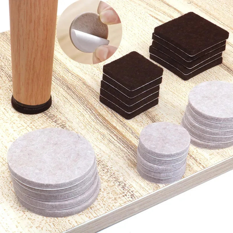 18-128 PCS Felt Chair Leg Pads 5mm Thick Floor Scratch Protector Mat Mute Non-slip Self Adhesive DIY Furniture Accessories Oasis Select
