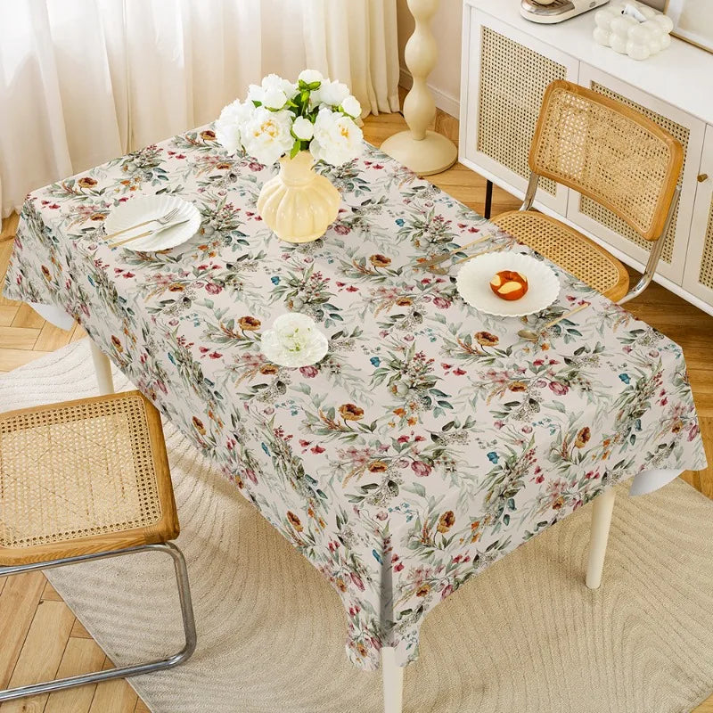 PVC Waterproof and Oil Resistant Tablecloth with Floral Patterns for Restaurant Dining Table Decoration and Kitchen Supplies Oasis Select 120x170cm SXNT-D53-01