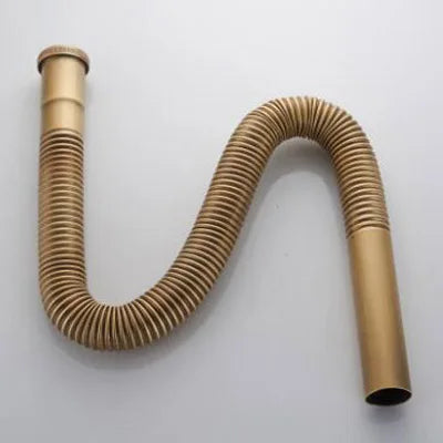 Brass Hose Siphon Flexible Sink Drain Bathroom Kitchen Basin Water Tube Pipe DN30 Sink Waste Set Bathtub Accessories Oasis Select Antique Brass