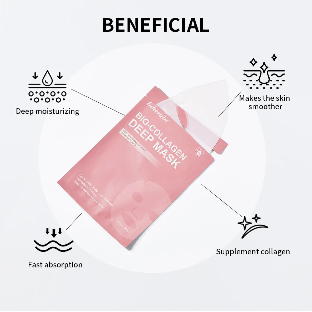 Bio-Collagen Deep Face Mask Shrink Pores Deep Hydrating Overnight Mask Moisturizing Refreshing Brightening Face Skin Care Oasis Select