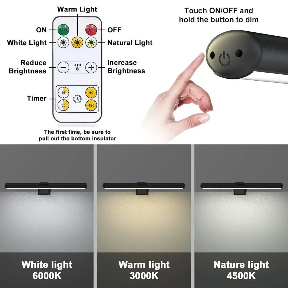 Wireless Rechargeable LED Picture Light 4000mAh + Remote Control