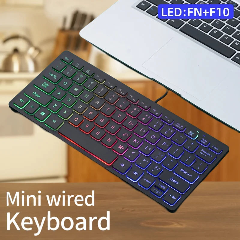 78Keys Wired Mini Keyboard, Chocolate Keycaps, Polychrome Backlight, Slim&Quiet, Multi-scene Application, USB, Compatible Laptop Oasis Select
