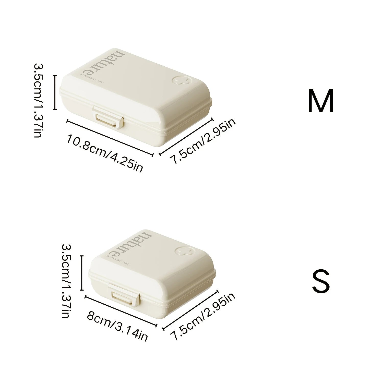 Japanese Style Portable Medicine Box Large Capacity Seven Days Week Pill Organizer Sealed Durable Personal Medicine Storage Case Oasis Select WHITE S