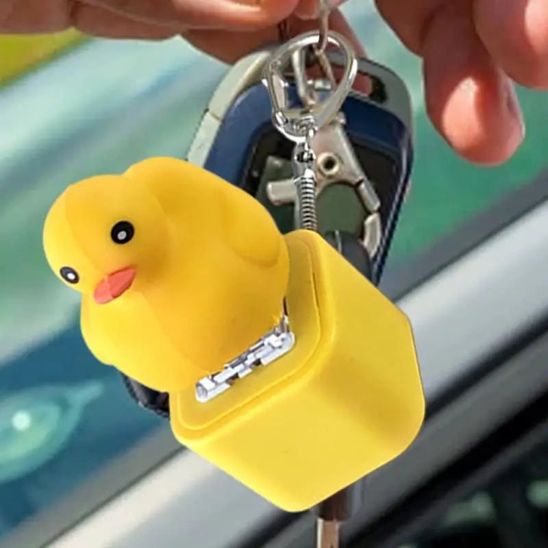 Keyboard Bag Charm Fidget Clicker Small Backpack Ornament Duck Shape Backpack Charm with Light and Sound Stress Relief Toy Gift Oasis Select