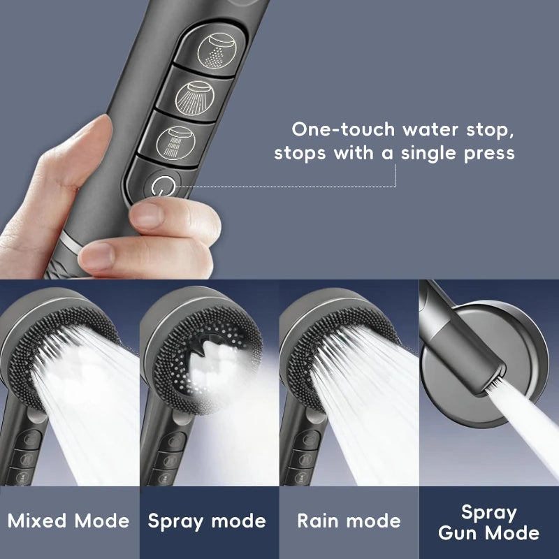 Shower Set with Rain Shower Head Faucet for Bathroom Accessories Water Saving Adjustable Pressure Spray Bathroom Accessories Oasis Select