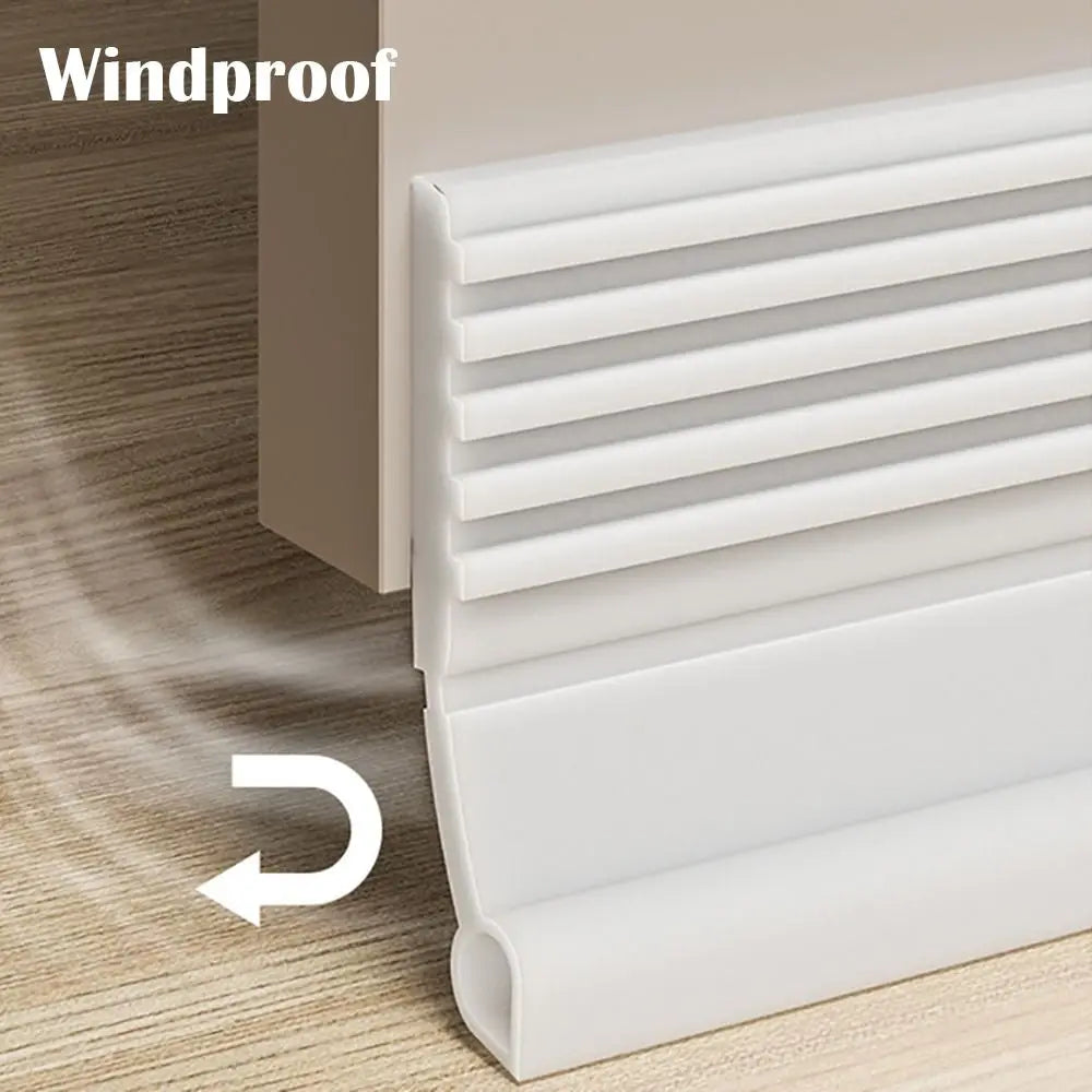 Soundproof Door Bottom Sealing Strip Self-adhesive Insect Prevention Door Draft Stopper PVC 100cm Weather Stripping Bedroom Oasis Select