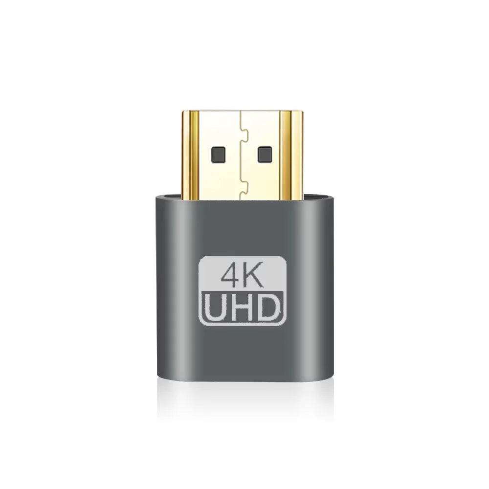 4K HDMI-Compatible Dummy Plug DP VGA DVI Mini DP Display Emulator Virtual Monitor Headless Display Adapter Emulator Easy-To-Use Oasis Select Gray