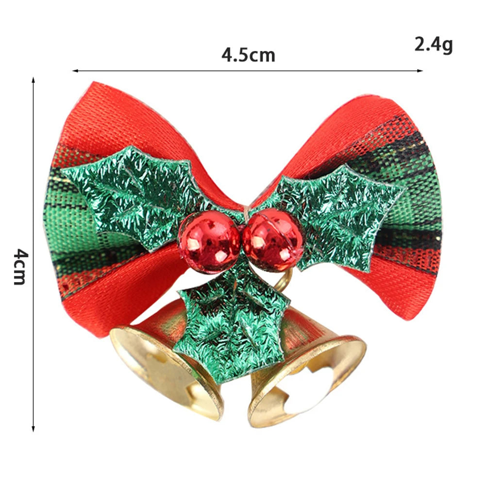 1/10x Christmas Bow Christmas Tree Decorations Christmas Mini Bells Bows Christmas Ornaments Gifts Decorations Green Leaves Bow Oasis Select 1pcs China Mainland