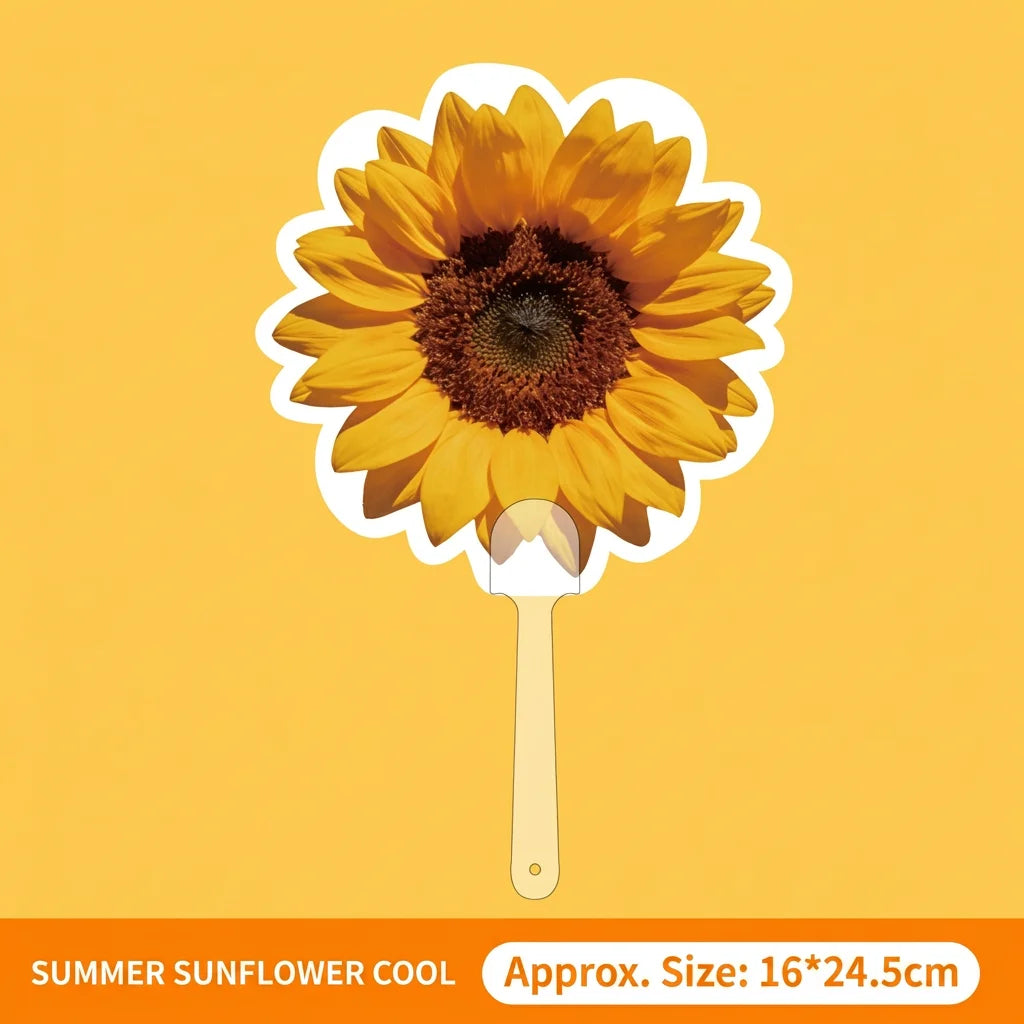 Double Sided Printed Fan Lightweight Pp Plastic Fan Summer Cooling Fan Modern For Graduation Gift Outdoor Travel Promotional Oasis Select Light Yellow