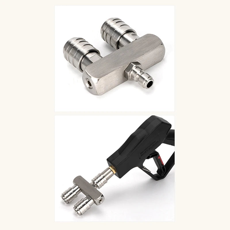 Dual Car Nozzle Adapter Rod Quick Connect Double Spray Fitting Rotating Nozzles Auto High Pressure Washer Gun Car Cleaning Tools Oasis Select