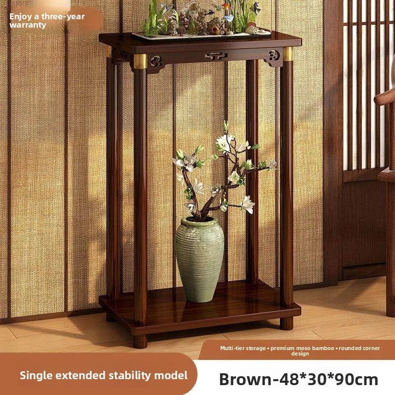 Flower table household living room multi-layer shelf entry door fish tank placed balcony outdoor movable plant flower pot rack Oasis Select Second floor B