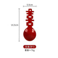 Double Happiness Spoon Ceramic Wedding Dessert Spoon Pair Spoon Red High-Value Chinese Style Character Household Festive Coffe Oasis Select 1 Pen