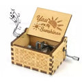 Wooden hand cranked music box, you are my sunshine music painting boutique gift, music box Oasis Select 6