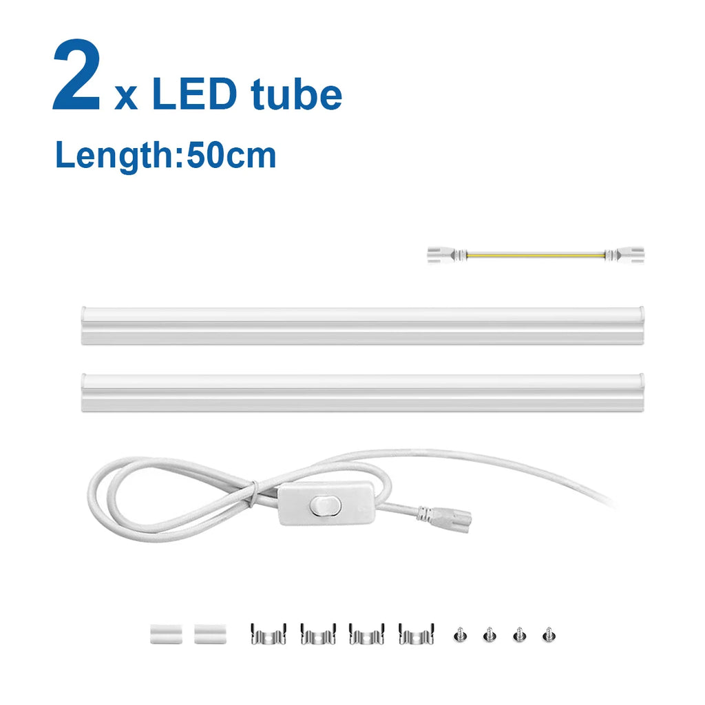 2/4/6pcs T5 Tube Bar Ceiling Light 50CM 2835 SMD LED Light with Swtich,Wall Lamp for Shop Showroom Living Room Bedroom Kitchen Oasis Select 2Pcs LED Bar Tube Neutral White European Power Plug