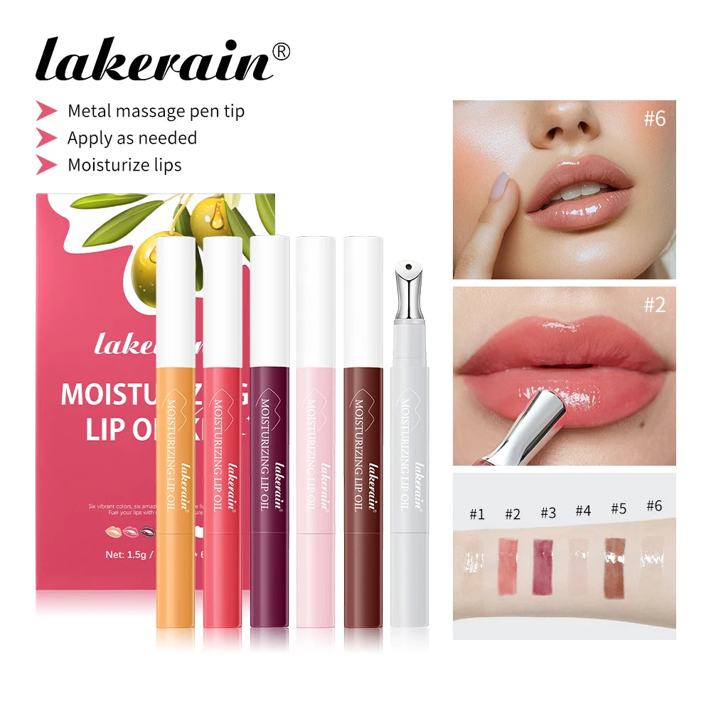 Lakerain Moisturizing Lip Oil Reduce Lip Wrinkles Brightening Lip Serum Plumper Remove Sloughed-off Lips Skin Care Serum Primer Oasis Select