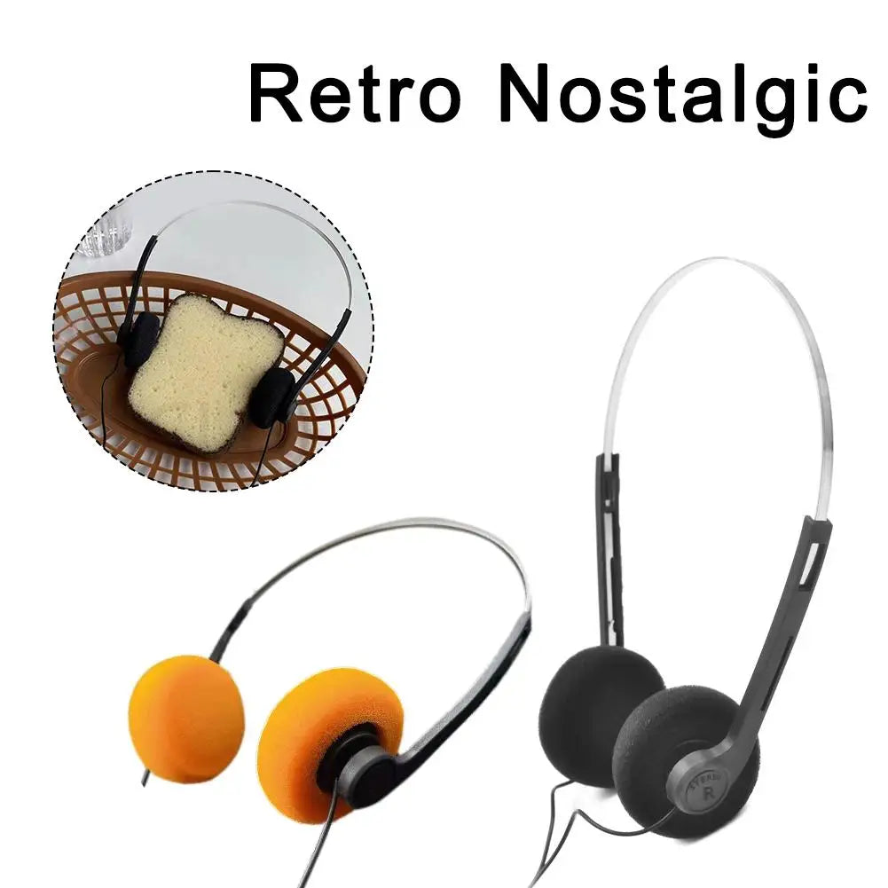 Retro Wired Headphones 3.5mm | Portable Vintage Over-Ear