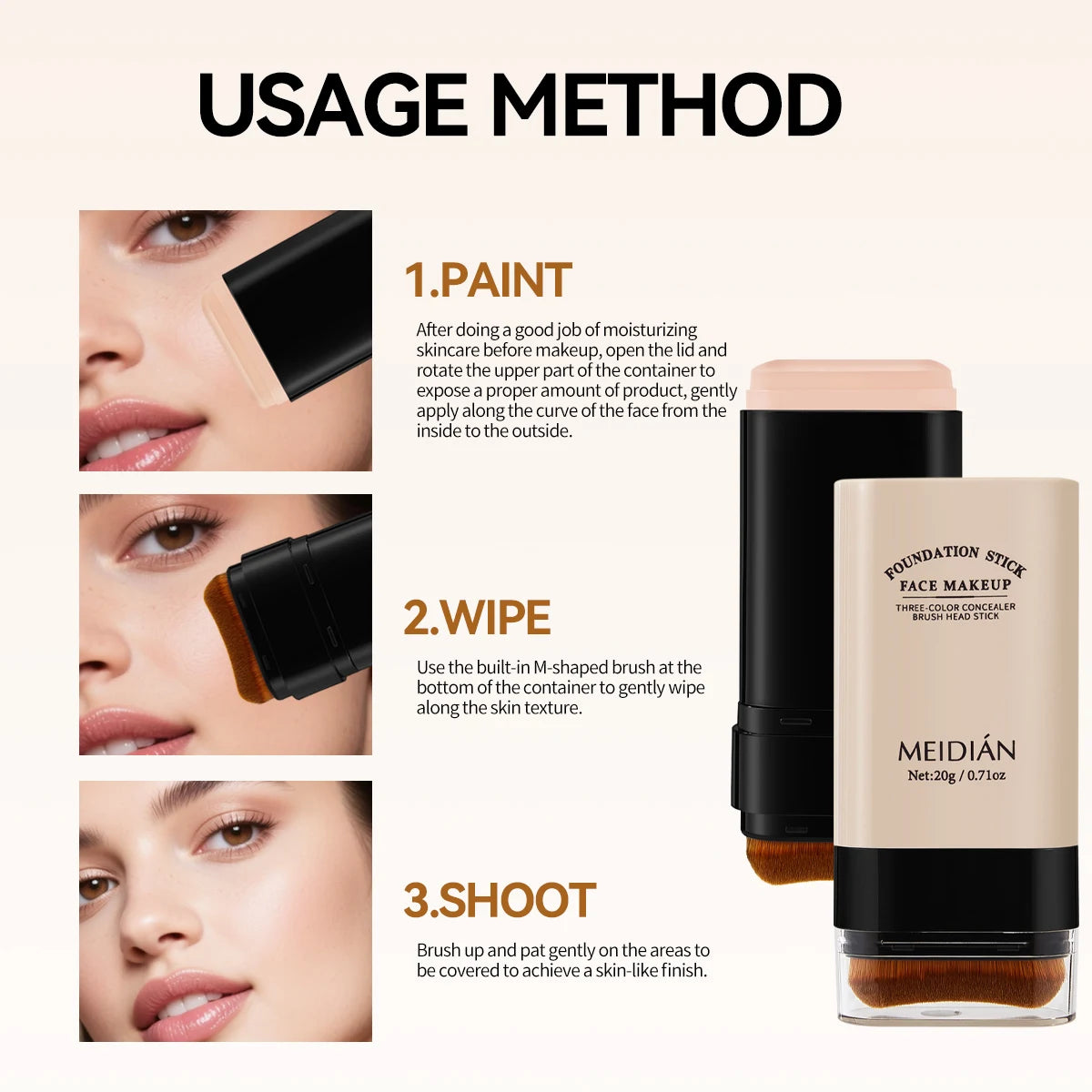Moisturizing Foundation Stick – Lightweight Long-Lasting Makeup Foundation Stick Oasis Select