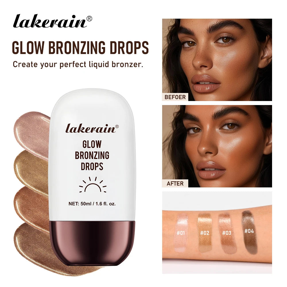 Bronzer Highlighter Drops Brightening Complexion And Contouring Facial Highlighter Mix Foundation Or Moisturizer Makeup Primer Oasis Select